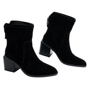 Vince Camuto Womens Kortimy Heeled Ankle Boot US 8.5 Black Suede NIB